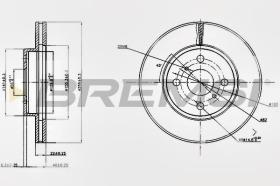 BREMSI CD7779V - DISCOS DE FRENO DEL. DIA.255 VENT. TOYOTA YARIS