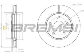 BREMSI CD7807V - DISCOS DE FRENO DEL. DIA.302 VENT. FIAT FREEMON