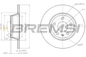 BREMSI CD7848S - DISCOS DE FRENO TRAS. DIA.286 SOLID AUDI TT 2.0