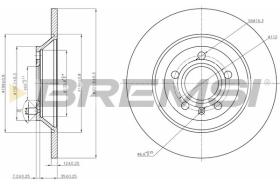 BREMSI CD7850S - DISCOS DE FRENO TRAS. DIA.302 SOLID AUDI A6