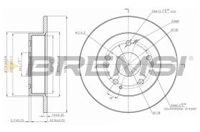 BREMSI CD7861S - DISCOS DE FRENO TRAS. DIA.260 SOLID HONDA CIVIC