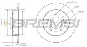 BREMSI CD7874S - DISCOS DE FRENO TRAS. DIA.258 SOLID KIA VENGA