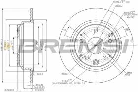 BREMSI CD7894S - DISCOS DE FRENO TRAS. DIA.282 SOLID HONDA ACCORD