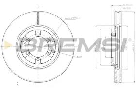 BREMSI CD7902V - DISCOS DE FRENO DEL. DIA.303 VENT. HYUNDAI TERR