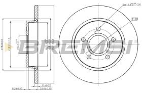 BREMSI CD8061S - DISCOS DE FRENO TRAS. DIA.271 SOLID FORD C-MAX