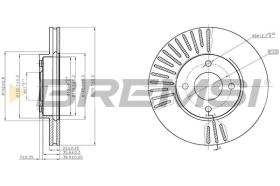 BREMSI CD8068V - DISCOS DE FRENO TRAS. DIA.260 VENT. NISSAN MICRA