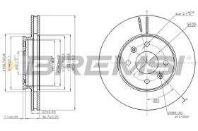 BREMSI CD8089V - DISCOS DE FRENO DEL. DIA. 256 VENT HYUNDAI ACCE