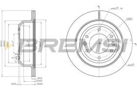 BREMSI CD8112V - DISCOS DE FRENO TRAS. DIA.324 SOLID HYUNDAI H-1