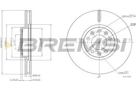 BREMSI CD8156V - DISCOS DE FRENO DEL. DIA.303,6 VENT. CITROEN C4