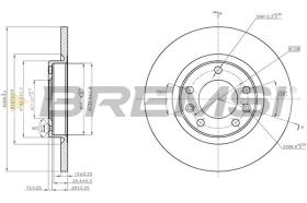 BREMSI CD8569S - DISCOS DE FRENO TRAS. DIA.268 SOLID CITROEN C4