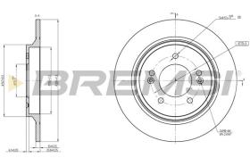 BREMSI CD8604S - DISCOS DE FRENO TRAS. DIA.284 SOLID HYUNDAI KIA