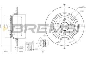 BREMSI CD8607S - DISCOS DE FRENO TRAS. DIA.302 SOLID LAND ROVER FR