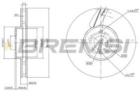 BREMSI CD8619VLS - DISCOS DE FRENO DEL. DIA. 376 VENT SX LS BMW 5