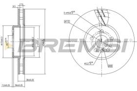 BREMSI CD8625VRD - DISCOS DE FRENO DEL. DIA.348 VENT. DX RS BMW 5