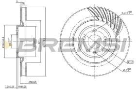 BREMSI CD8686VLS - DISCOS DE FRENO DEL. DIA.350 VENT.SX LF PORSCHE