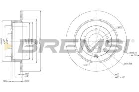 BREMSI CD8772S - DISCOS DE FRENO TRAS. DIA.302 HYUNDAY TUCSON KIA