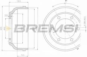 BREMSI CR5625 - TAMBOR DE FRENO DIA.280X132,5/75,5 FORD MAZDA